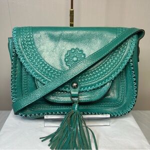 Patricia Nash Rare Elegant Green Leather Women's Bag. With PN dust bag! EUC
